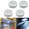 4pcs LED Touch Push Button Light Self-Stick on Battery Powered Cabinet Spot Lamp