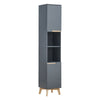 160CM Tall Slim Narrow Corner Storage Cabinet Cupboard Bathroom Wood Shelf Grey