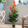 185cm Large Artificial Tree Canna Flower Tropical Plant in Pot Indoor Outdoor UK