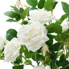 White Artificial Rose Tree Potted Indoor Outdoor Wedding Fake Flower Decorations