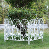 5PCS Elegant White Metal Steel Effect Garden Fence Panels Outdoor Lawn Border