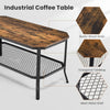 Industrial Coffee Table 2 Tiers Side Table with Open Shelf Living Room Furniture