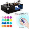 Wooden LED Coffee Table With Storage High Gloss Drawers Living Room + RGB Lights