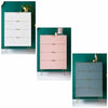 Modern Loft Studio 4 Drawer Chest Gold Metal Legs &Handles Embossed Drawer BLUSH