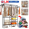 Large Clothes Rail Hanging Coat Stand Shoe Rack Shelf Storage Wardrobe Organizer