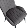 Pair Velvet Dining Chair High Back Chair Set with Metal Legs Modern Kitchen