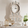 Oversize Silver Mirrored Crystal Wall Clock Glitter Surface Vertical Mount Clock