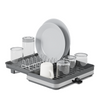 Dish Drainer Dry Rack Large Removable Tray Plate Cup Cutlery Kitchen Holder Grey