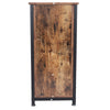 Industrial Wood Cabinet Bedside Table End Side Storage Nightstand Metal Framed