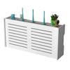 Large White Floating Wall Mount Shelf Wifi Router Wooden Shelf Storage Box Unit