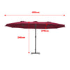 Extra Large 4.6M Garden Parasol Patio Umbrella Double Side Sunshade Sofa Outdoor