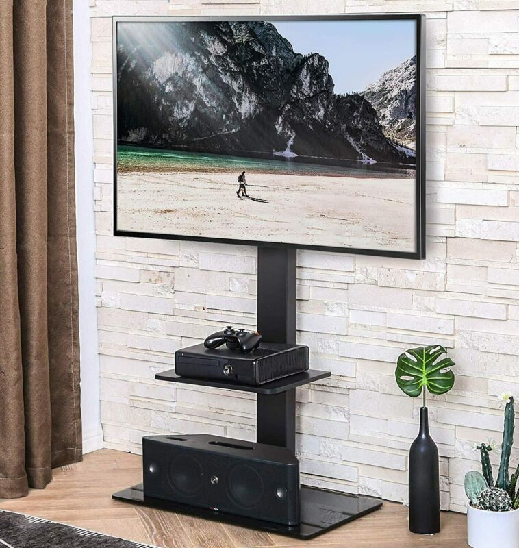 Tv stand with swivel online mount height adjustable