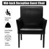 PU Leather Guest Chair Mid-Back Meeting Chair Upholstered Guest Chair Wood Frame