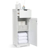 Mondeer Bathroom Floor Cabinet Storage Unit w/ 1 Drawer 1 Door 2 Shelves White
