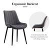 2x Dining Chairs Set Grey Velvet Upholstered Back Dining Room Reception Chair