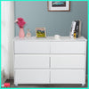 White Chest of 6 Drawers Sideboard Unit Wardrobe Bedroom Living Room Furniture