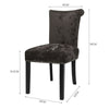 2PCS Crushed Velvet Brown Dining Chairs with Knocker/Ring Back Kitchen Furniture