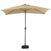 2x3m Garden Table Parasol Sun Umbrella Crank Tilt Rectangle Sun Shade with Base
