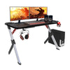Gaming Desk LED Black Computer Racing Table with Cup Holder Headphone Hook