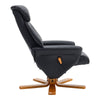 Upholstered Recliner Chair Swivel PU Leather Lounge Accent Armchair With Ottoman