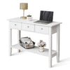White Console Table 3 Drawer w/Shelf Hallway Hall Table Dressing Table Furniture