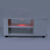 Coffee Table with Storage Shelves RGB LED Light Wood Living Room Side End Table