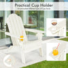 Folding Garden Adirondack Chair Ergonomic Outdoor Patio Sun Lounger W/Cup Holder