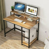 Simple Office Working Table Computer Desk with Hutch & Storage Shelf Study Table
