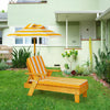 Kids Outdoor Chaise Lounge Chair Children Portable Cushioned Lounger W/ Umbrella