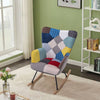 Colorful Rocking Chair Fabric Patchwork Accent Armchair Living Room Fireside