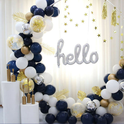 61Pcs Balloons Garland Arch Kit Latex Balloon White Blue Confetti Party Ballon