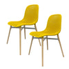 Dining Chairs Set of 4 Retro Eiffel Kitchen Chairs Wooden Legs Plastic Chair