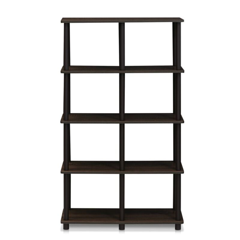 Furinno 16105WN/BR Turn-N-Tube 8 Space Shelf, Walnut/Brown