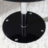 Black Tempered Glass Table Top Dining Coffee Garden SideEnd Table Desk Metal Leg