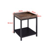 2Tier Wood&Metal Side End Table Nightstand Furniture Living Room Bedroom Storage