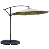 3m Garden Cantilever Parasol Banana Umbrella Crank & Tilt,w/Cross & Fan Base Set