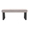 Long Seat Bench Dining Chairs Soft Linen Padded Golden Lounge Stool Steel Legs
