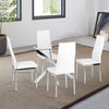Rectangle Glass Dining Table Set and 2/4/6 Faux Leather Chairs Kitchen Furniture