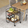 Mobile Buffet Serving Cart Kitchen Trolley Utility Cart Industrial Bar Cart