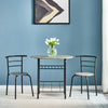 3 Pieces Bar Table Dining Kitchen Table Chair Dining Room Sets w/ Storage Shelf