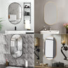 Large Oval Wall Mounted Bathroom Mirror Makeup Dressing Mirror Metal Frame UK