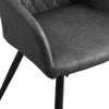 Set of 2 Dining Chairs Velvet Faux Leather Seat Modern Kitchen Chairs
