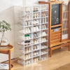 12x Clear Plastic Shoe Storage Boxes Drawer Stackable Foldable Durable Organiser