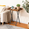 Side Table Folding TV Tray Tables w/ Removable Serving Tray Coffee Table
