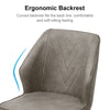2 Pcs Dining Chair Grey Brown Cream Faux Leather Padded Chair Modern Living Room