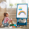 Mobile Kids Art Easel Double-sided Magnetic Painting Board Height Adjustable