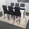 Dining Table Set and 6 4 black white Leather chairs kitchen table set of 4 or 6