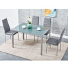 105cm 120cm Glass Dining Table and 4 /6 Padded Chairs Set Home Kitchen Furniture