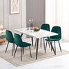 Wooden Dining Table and Chairs 4/6 Set Velvet Seat Kitchen Room Furniture Grey