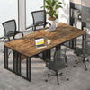 Tribesigns Computer Office Desk Rustic Brown+Black Working Table w/ Front Baffle